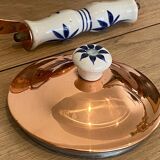 Vintage copper and ceramic kettle