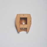 Scandinavian wooden wall lamp in pine veneer, 1960s