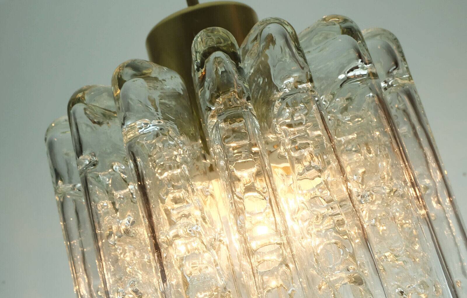 Doria mid century pendant light chandelier with 16 glass tubes 1960s