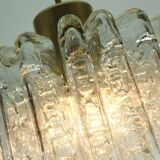 Doria mid century pendant light chandelier with 16 glass tubes 1960s
