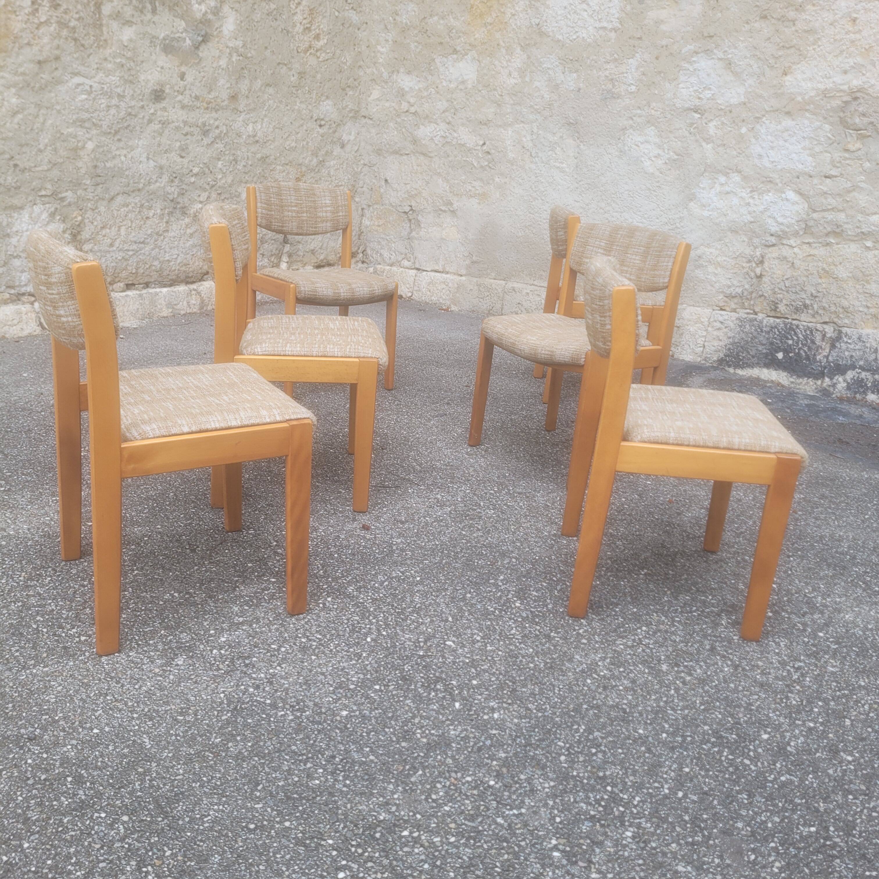 Set of six vintage designer chairs