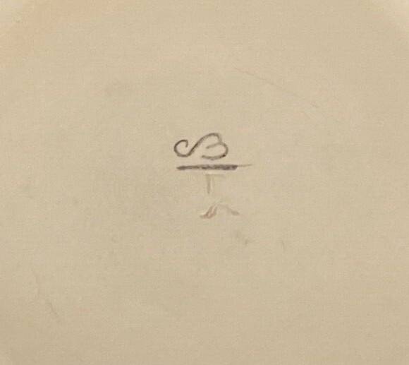 Iznik dish mid-20th century monogram floral decoration