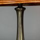 Midcentury mushroom pencil reed rattan bamboo and brass table lamp, 1970s