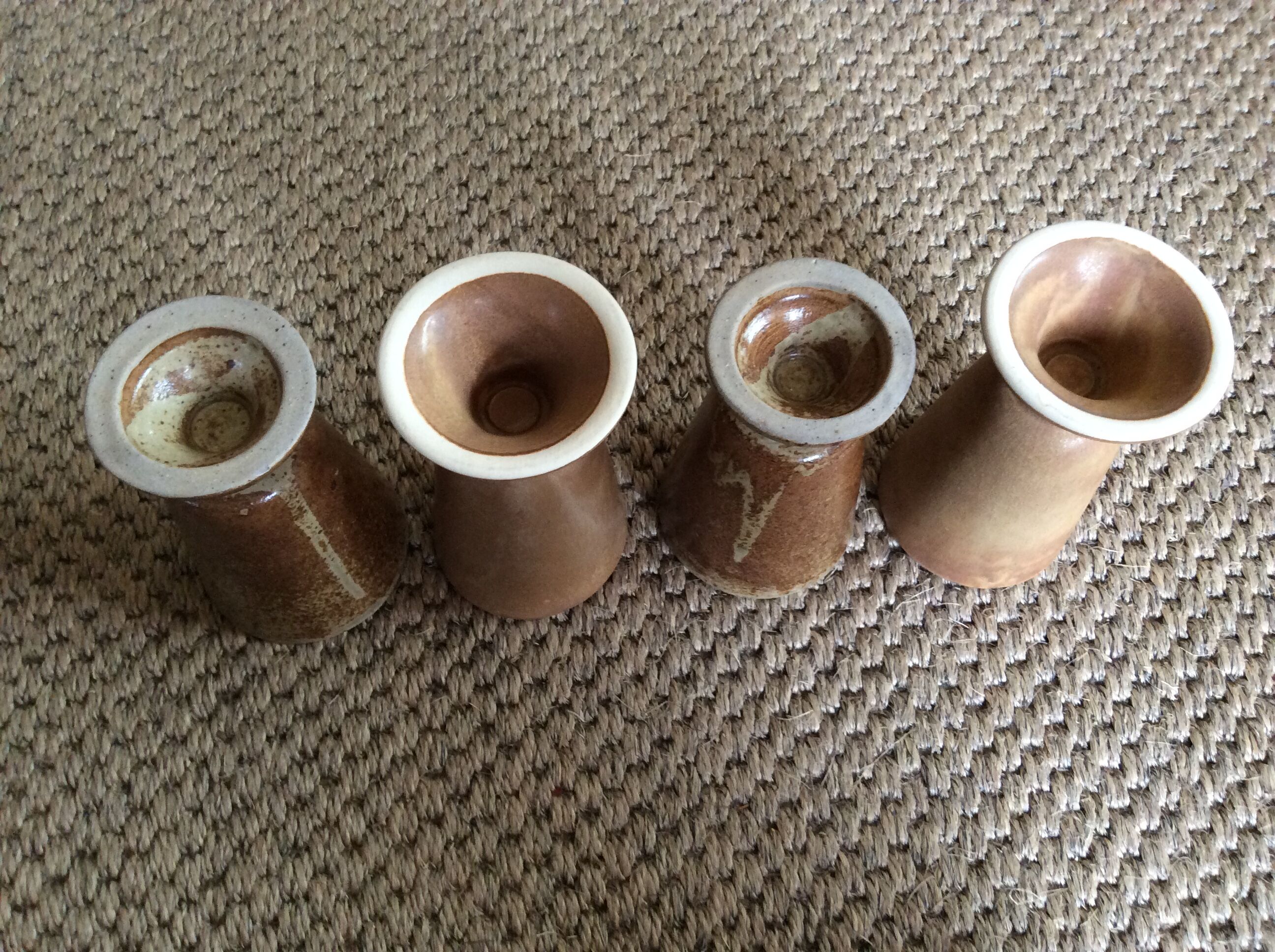 Series of 4 sandstone cups