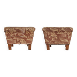 Set of 2 Art Deco poufs with original upholstery, France 1930