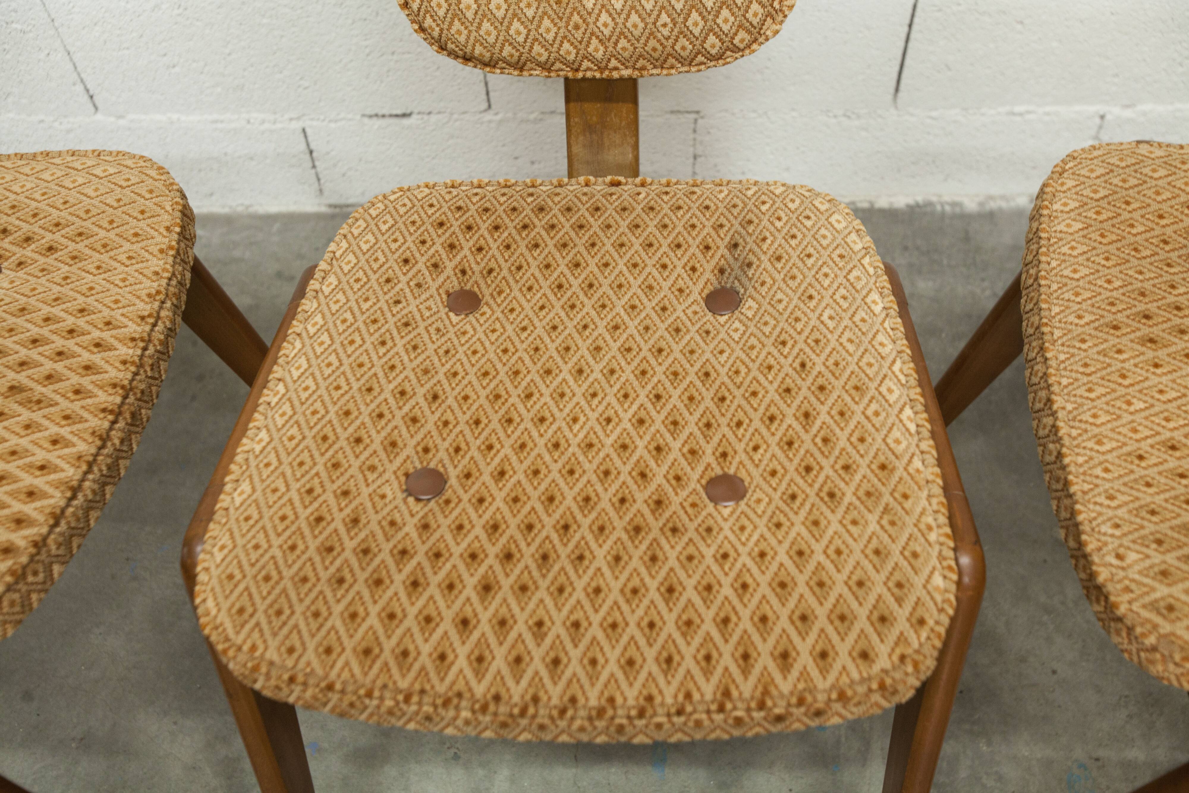 4 chairs and 2 Lounge armchairs by Roger Landault, ABC edition, 1950.