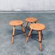 Industrial Low Tripod Stools, Belgium, 1950s, Set of 3