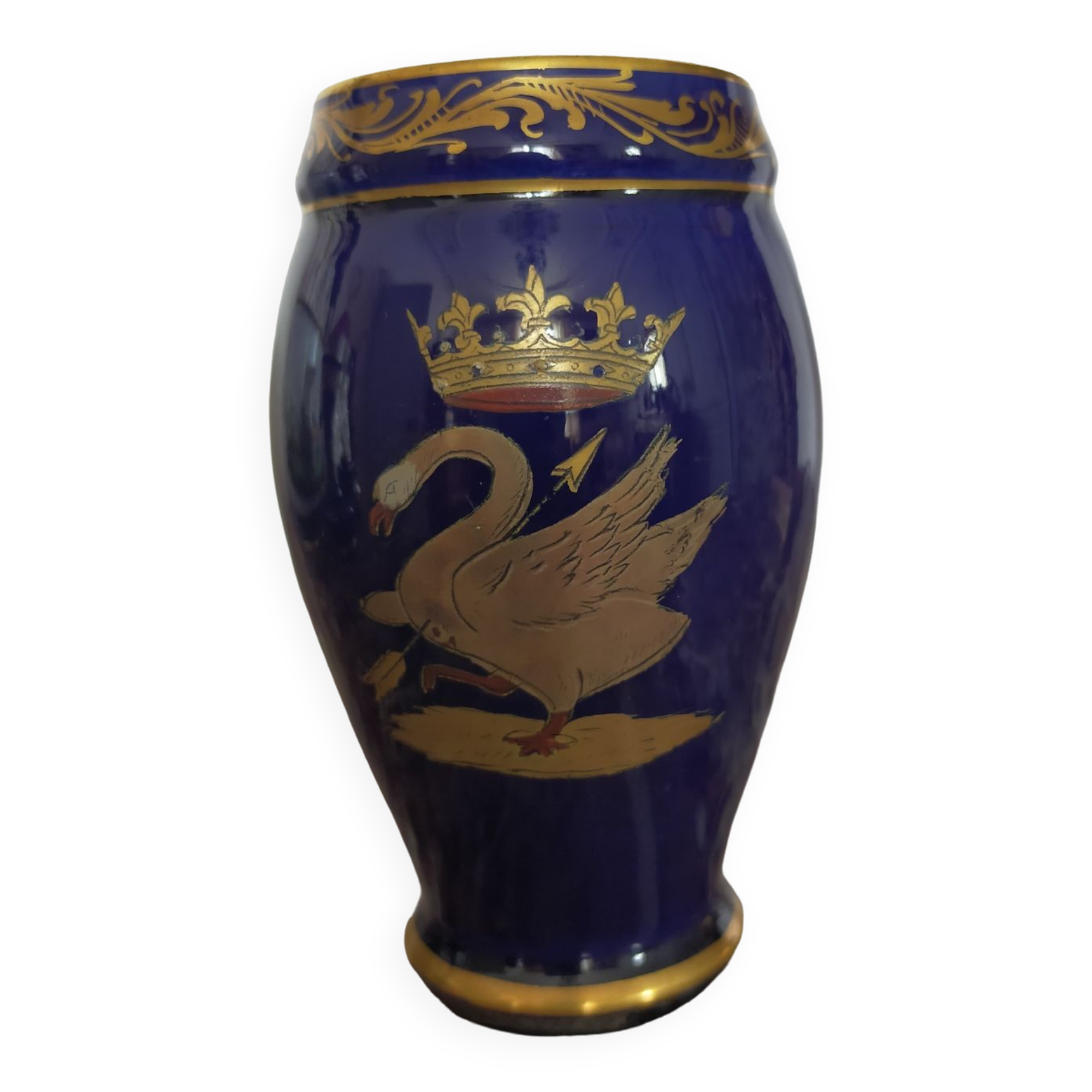 Bleu de Tours earthenware vase