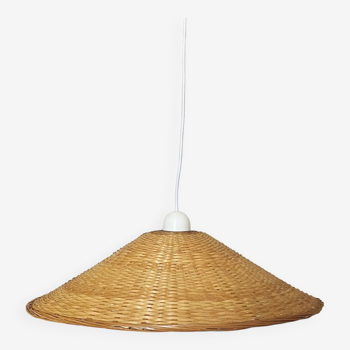 Large wicker pendant lamp