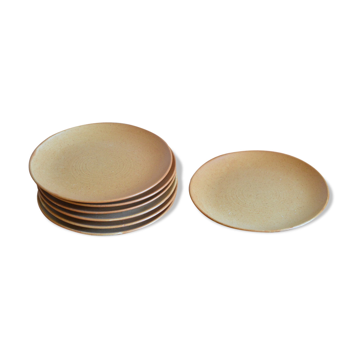 Lot de 7 assiettes à dessert Grès Village
