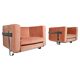Peach pink velvet chaise longues by Luigi Caccia Dominioni for Azucena, 1960s.