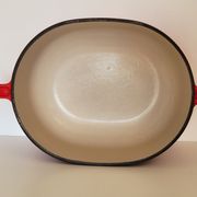 Oval casserole in red enamelled cast iron Enzo Mari La Mama 25