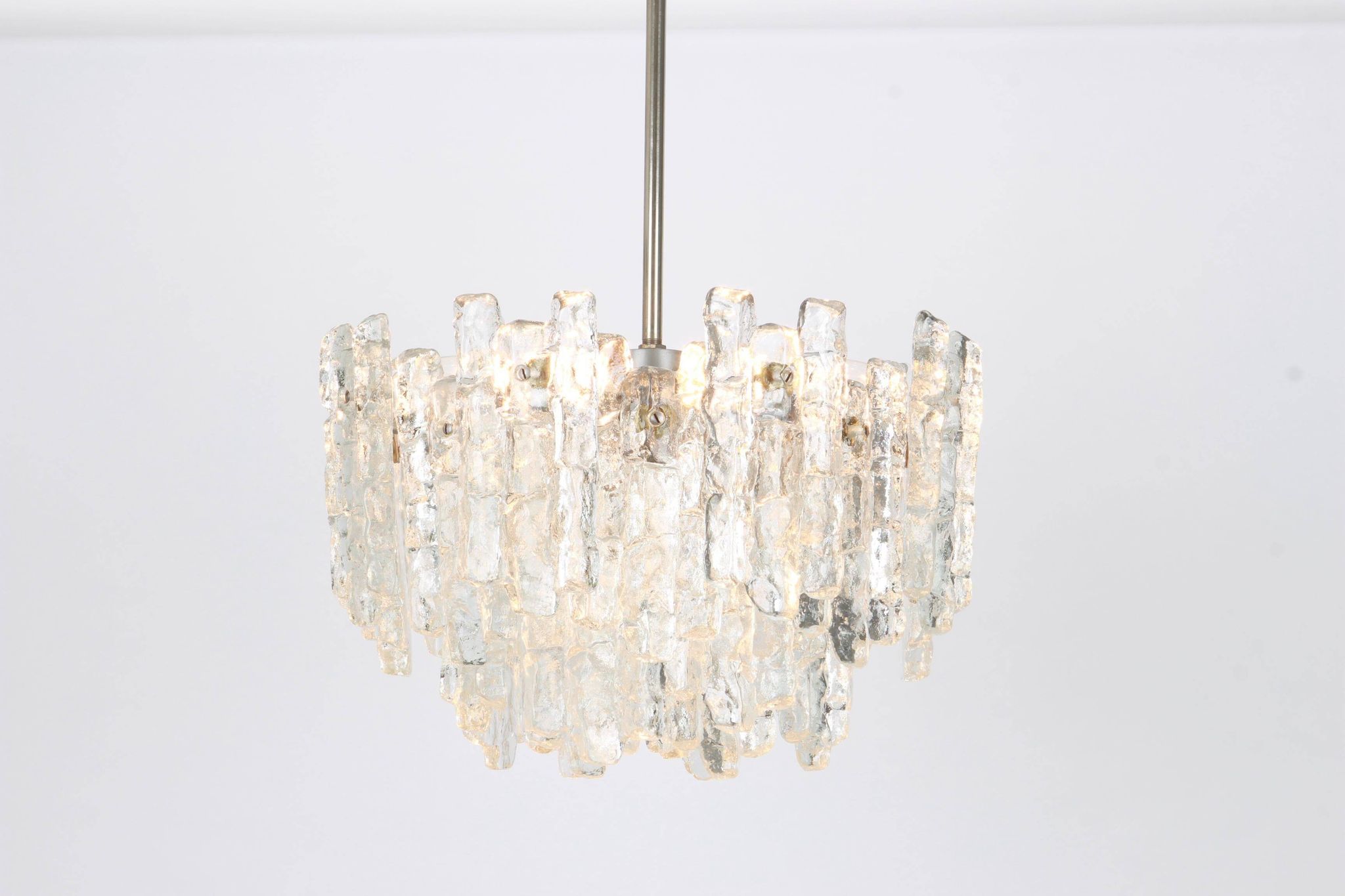 Glass ice Murano chandeliers by Kalmar, Austria, 1960s