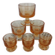 6 small vintage orange glasses