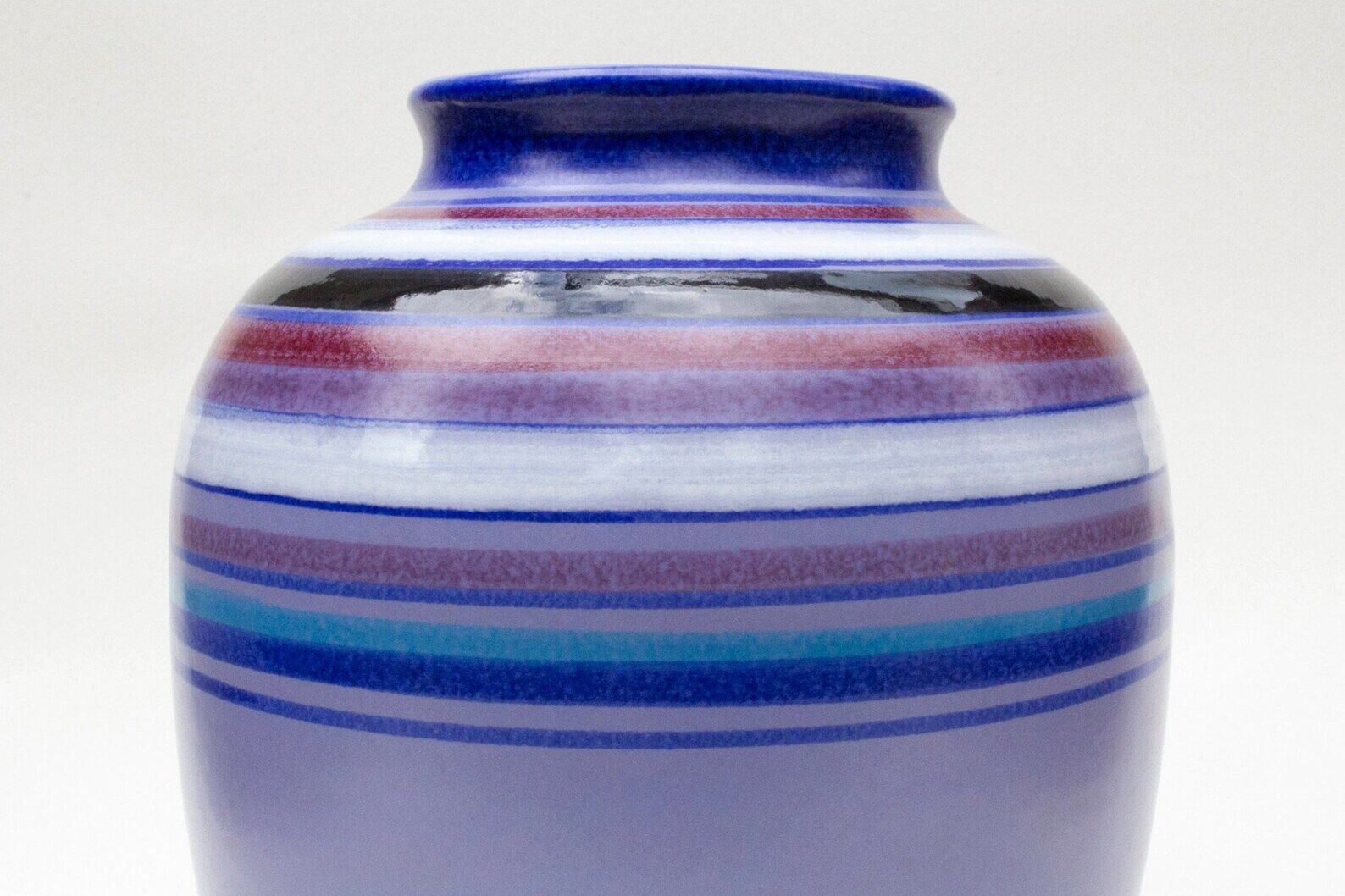Vase Fascie Colorate de collection Aldo Londi, céramique du milieu du siècle, Bitosis, Rosenthal Netter