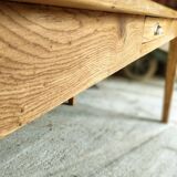 Rustic farmhouse table in solid oak with antique patina finish 200 x 90