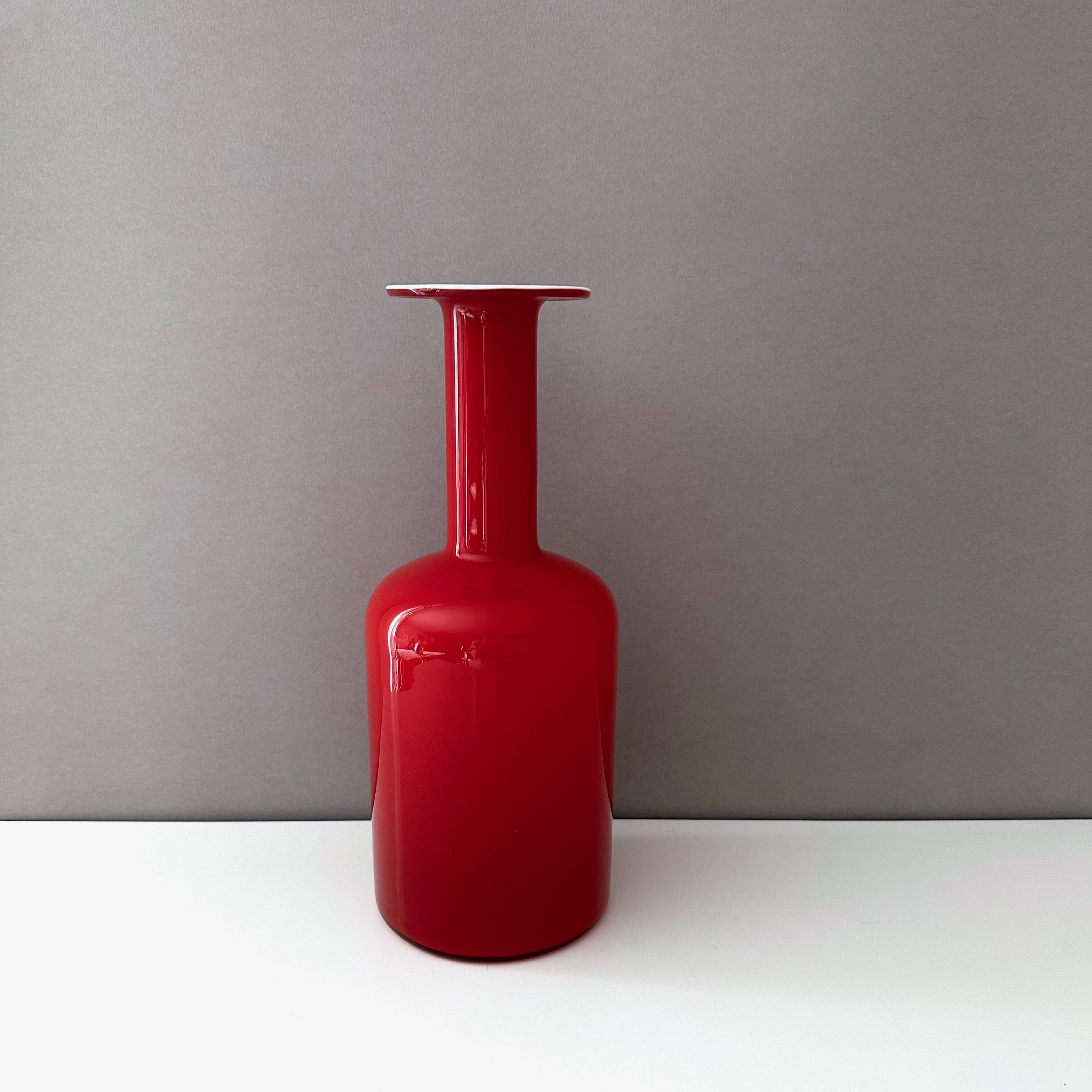 Red Gulvase Otto Brauer for Holmegaard, danish design