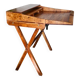 Desk, writing desk in solid rosewood and studded leather, 20th century.