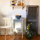 Antique patinated wooden side table