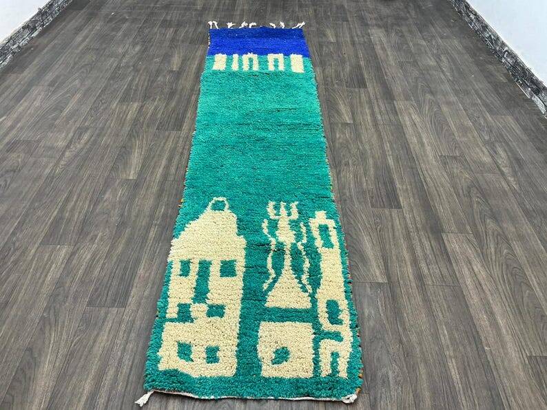 Handmade hallway rug 300cm x 70cm