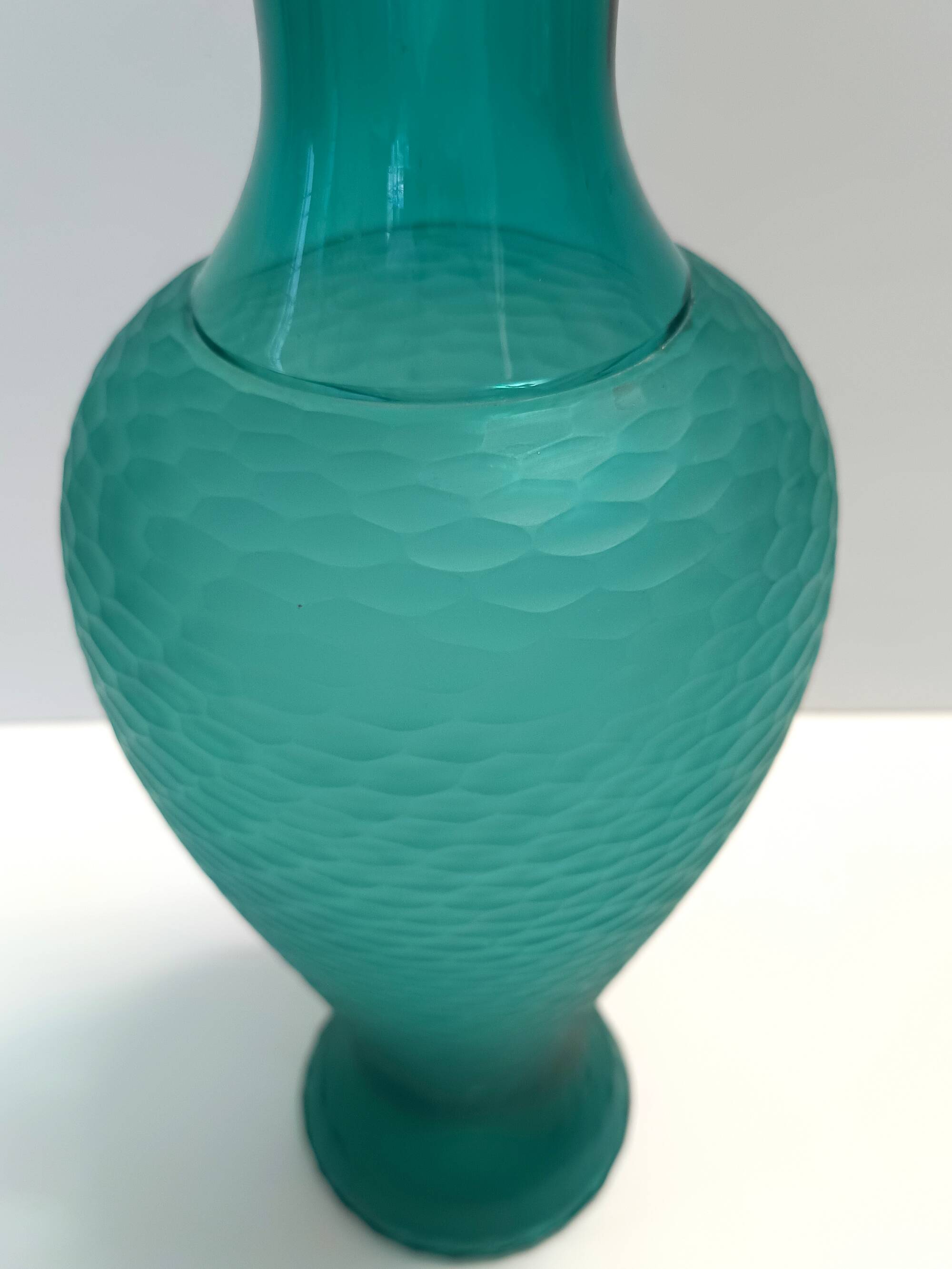 Teal Polished Hand-Blown Murano Glass Vase by Vetrarti, Italy