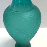 Teal Polished Hand-Blown Murano Glass Vase by Vetrarti, Italy