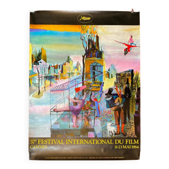 Original cinema poster "37th Cannes Film Festival 1984" Alexandre Trauner 57x77cm