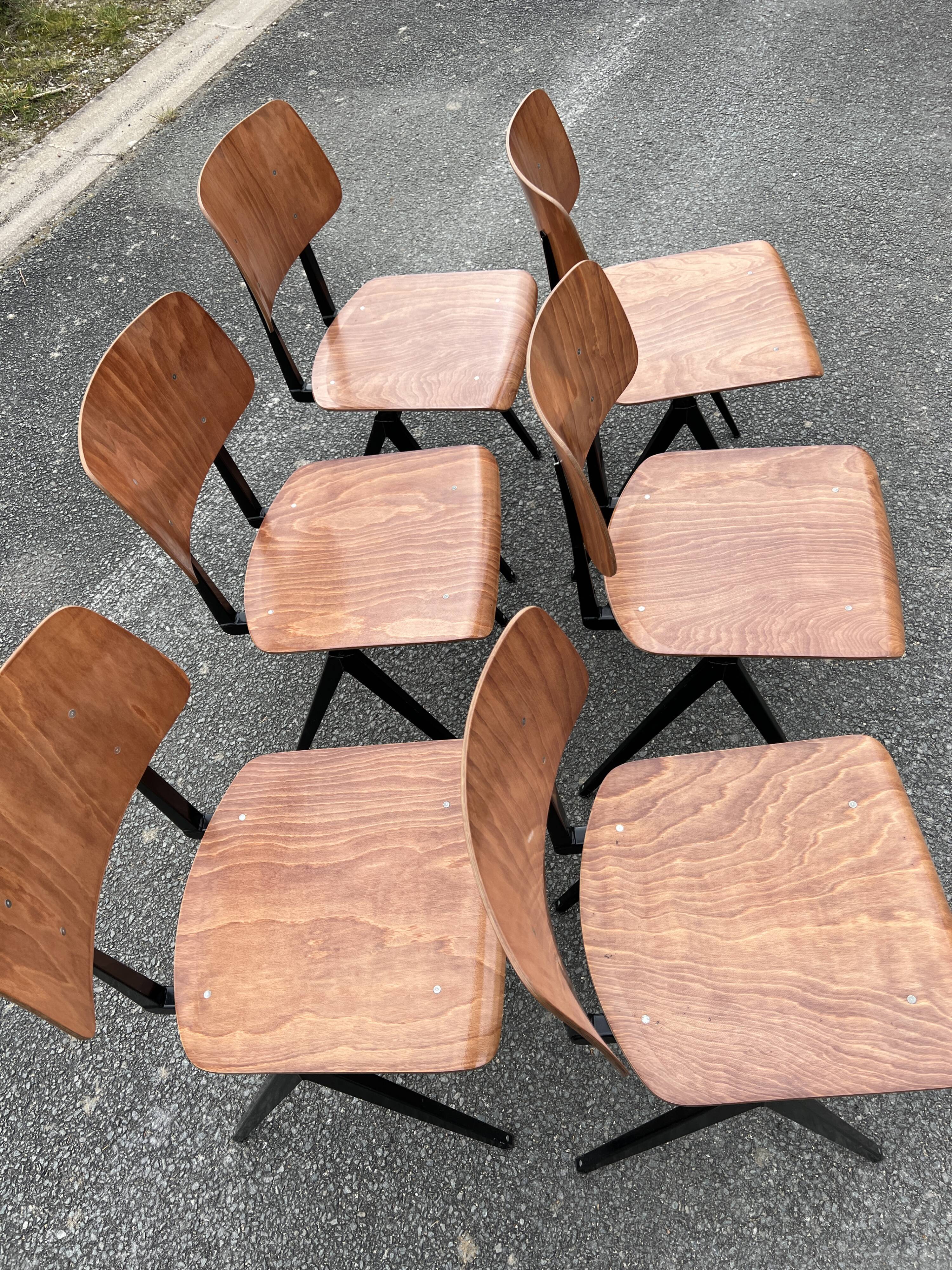 Set of 6 Galvanitas S16 chairs.