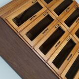 English Haberdashery Shop Cabinet with Glass Fronted Drawers, Circa 1930s