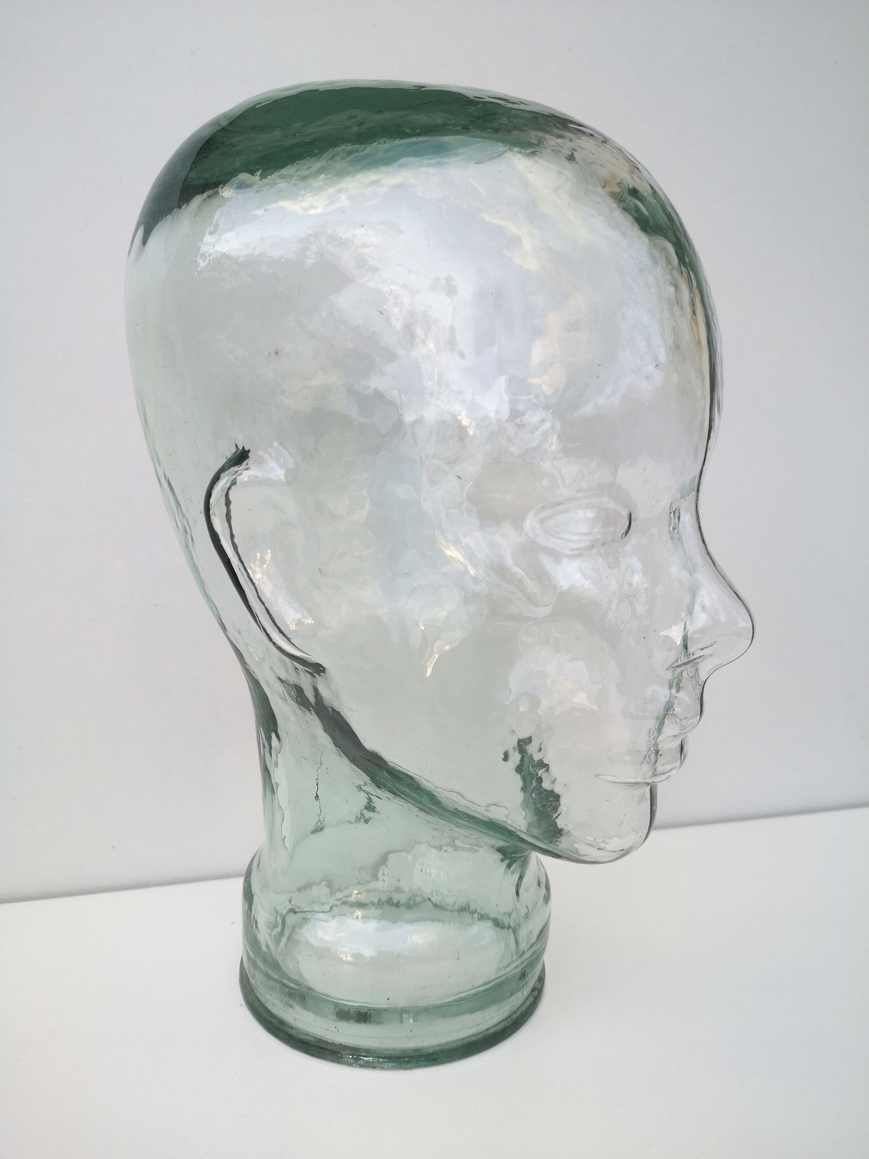 Glass head, vintage- marotte
