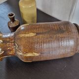 Large brutalist vase in Accolay enamelled stoneware signed Hubert GUY 1960s
