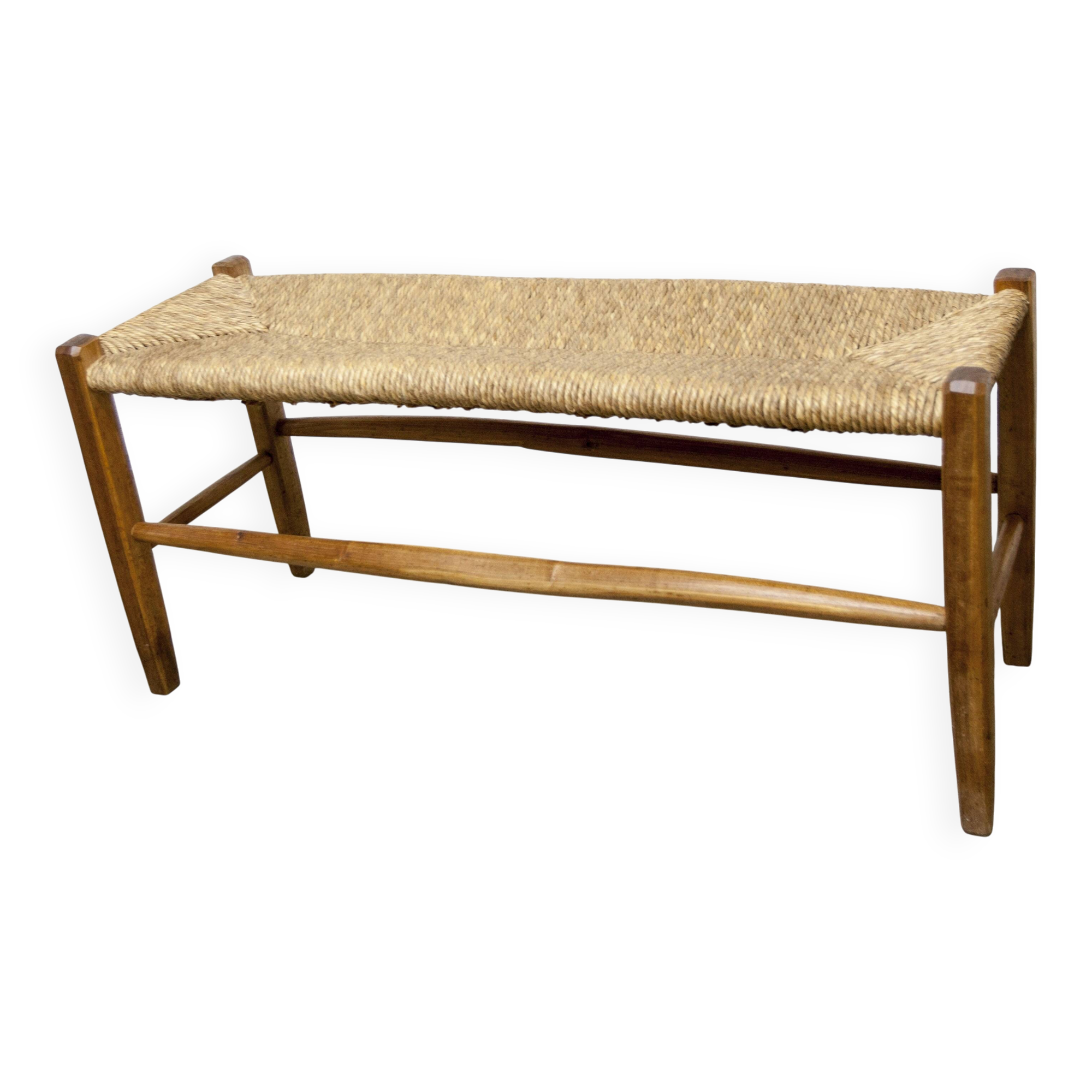 Rustic artisanal brutalist bench 1960 93cm