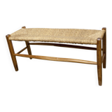 Rustic artisanal brutalist bench 1960 93cm