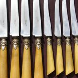 24 knives handle horn and ferrules worked