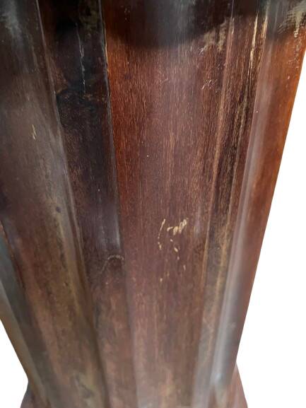 Round wooden bedside table, 1 door