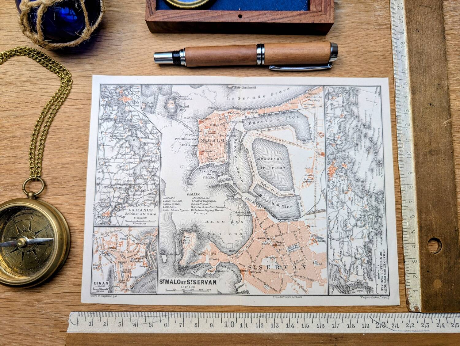 Printed in 1902, Saint-Malo and surrounding areas, Brittany.