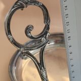 Silver-plated tripartite serving dish – Art Nouveau style – hallmark R*M 15