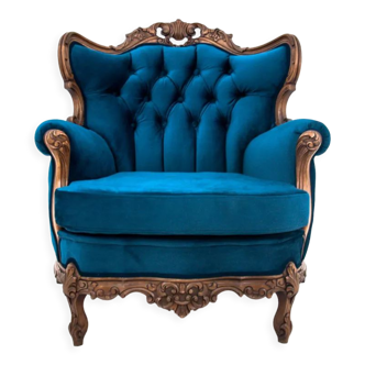 Fauteuil Louis Philippe bleu