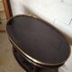 Oval Wooden and Brass Serving Table in Louis XVI Style / Maiso