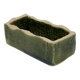 Rectangular ceramic vase signed, woven interior.