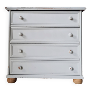 Commode ancienne à 4 - gris