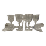 Set of crystal stemmed glasses