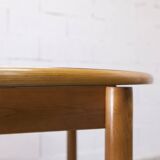 Danish ensemble transformable table 114 cm / 154 + 4 modernist chairs from the 1970s