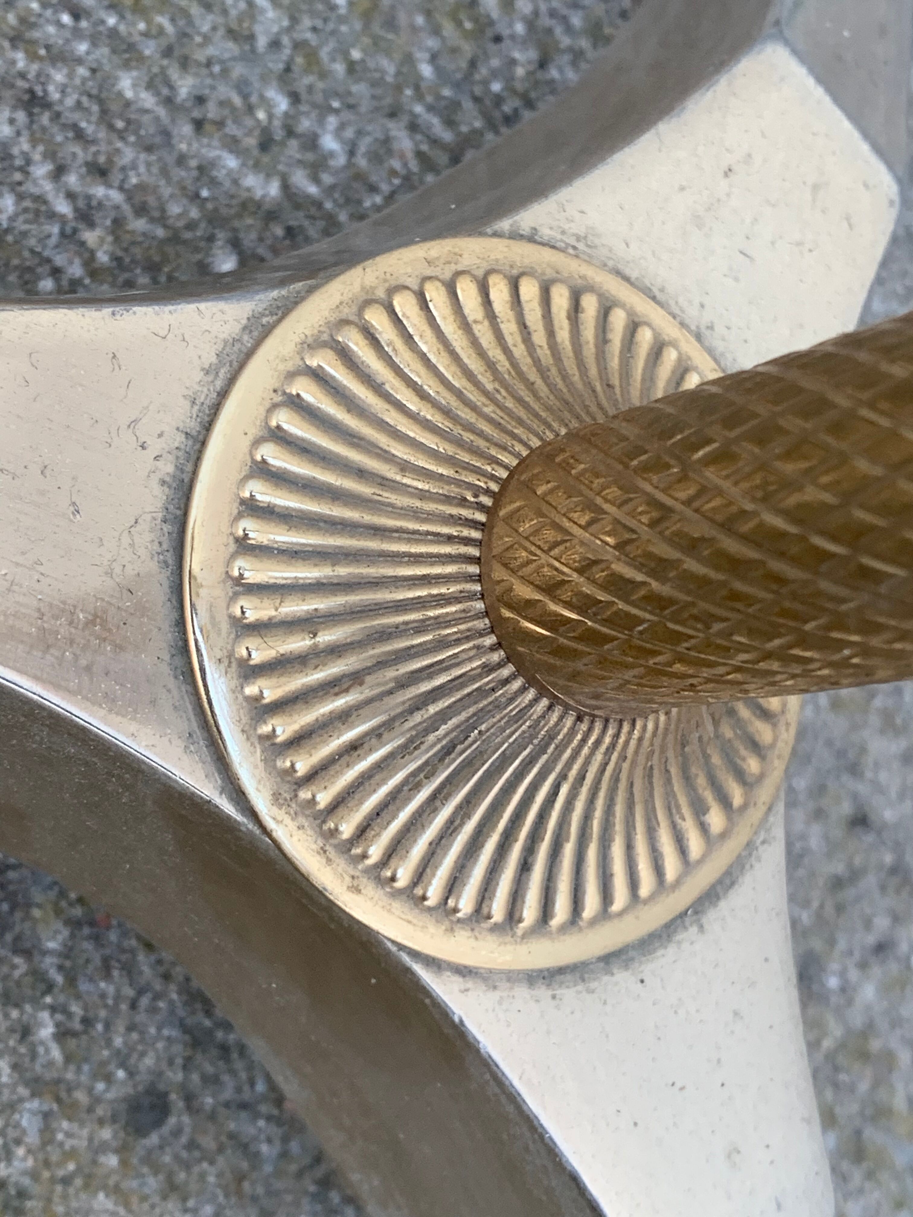 Vintage brass floor lamp in scale and opaline 1950