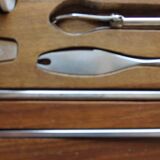 Teak wooden cocktail bar tool set, 1960s.