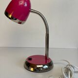 Flexible Pink and Metal Desk Lamp - 70's Style - Seventies and Vintage