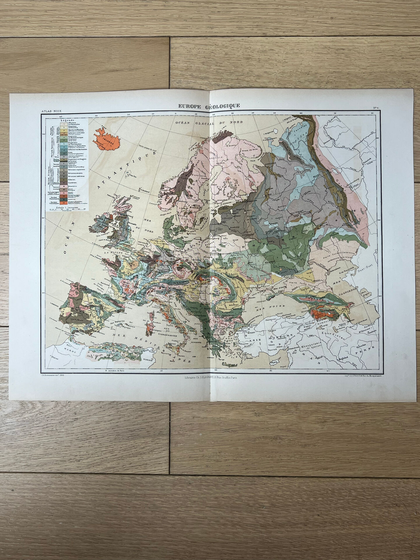 Original map of Europe 37x48cm - 1888