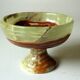 Handcarved onyx footed serving bowl, trinket bowl, vintage from the 1970s