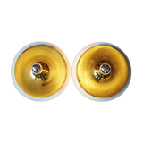 Pair of golden wall lights Flush Lights, Germany 1970s