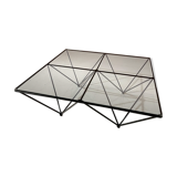 Alanda-style glass and steel coffee table from 1990.